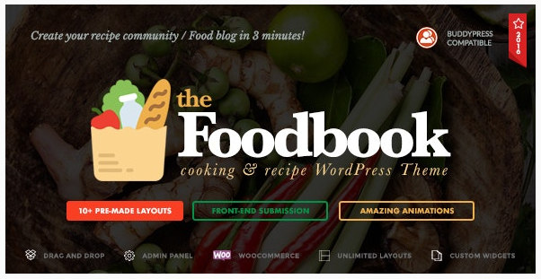 قالب وردپرس Foodbook 1