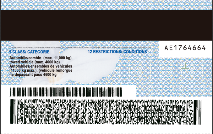 دانلود لایه باز گواهینامه رانندگی کانادا - اونتاریو نسخه 3