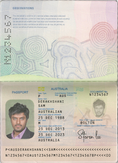 دانلود لایه باز پاسپورت استرالیا نسخه 1