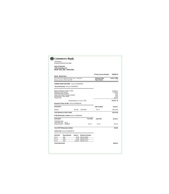 صورتحساب Commerce Bank 1