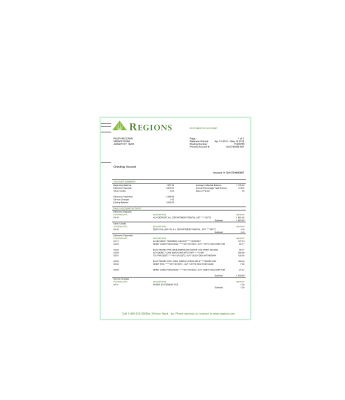 صورتحساب Regions Bank 1 صورتحساب Regions Bank 1