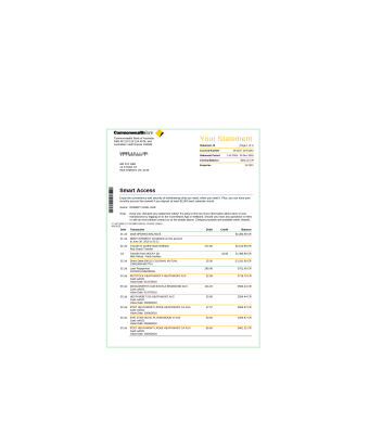 صورتحساب CommonWeath Bank