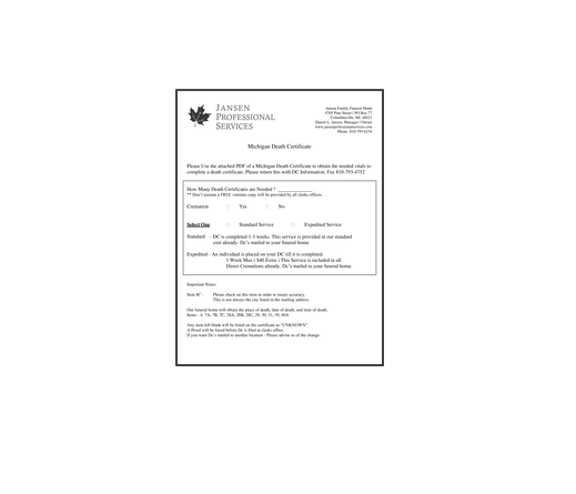 گواهی ولادت بیمارستان جانسن - امریکا 1 گواهی ولادت بیمارستان جانسن - امریکا 1