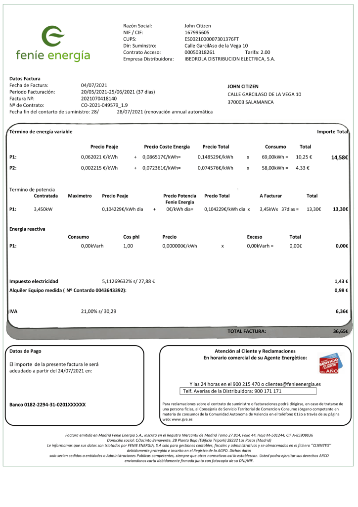 قبض انرژی اسپانیا