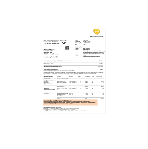 دانلود قبض تلویزیون کابلی آلمان 1