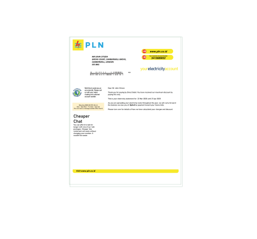 دانلود قبض برق اندونزی 1