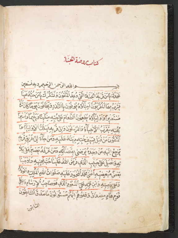 کتاب خطی روضه الجنه