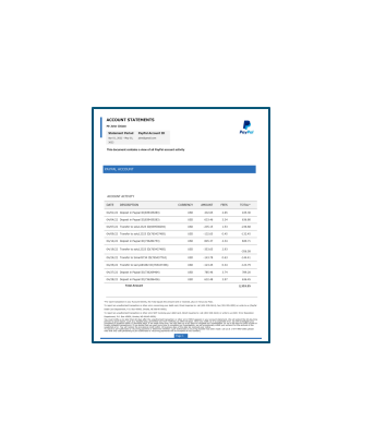 صورتحساب PayPal Account Statement 1 صورتحساب PayPal Account Statement 1