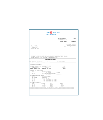 صورتحساب USA BMO Harris Bank