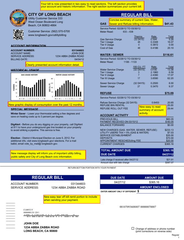 دانلود قبض گاز امریکا کالیفرنیا