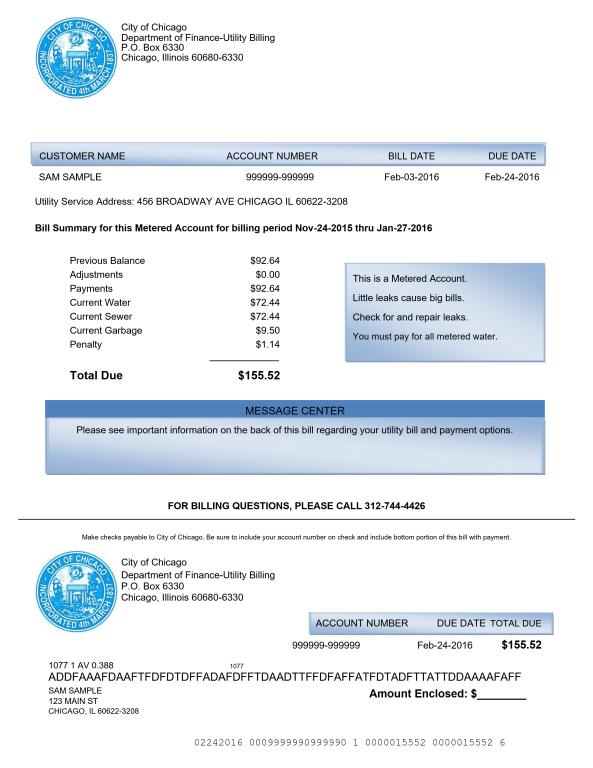 صورتحساب مالیاتی USA Chicago Department of Finance 2 صورتحساب مالیاتی USA Chicago Department of Finance