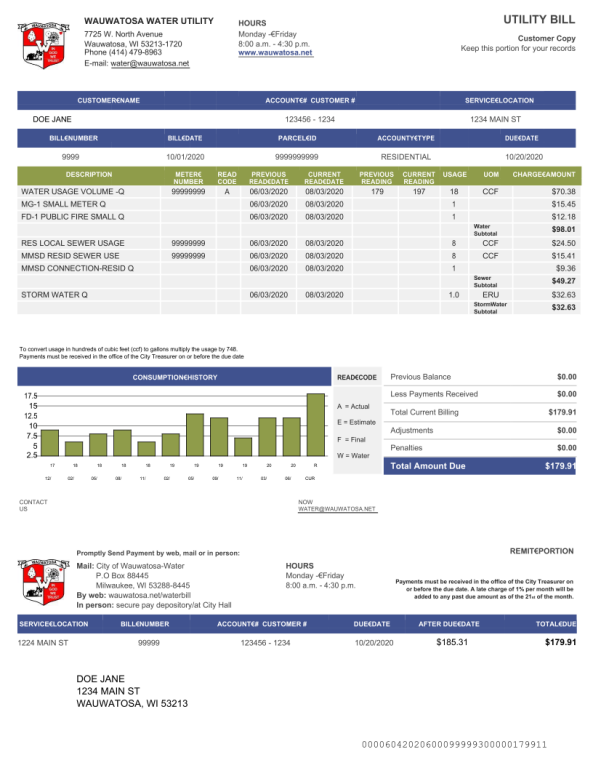 دانلود قبض آب امریکا میلواکی 2 دانلود قبض آب امریکا میلواکی