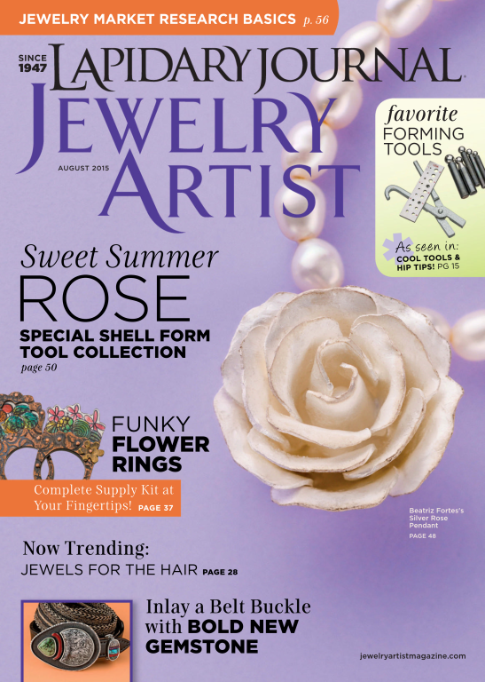 مجله منجوق دوزی Lapidary Journal Jewelry Artist August 2015