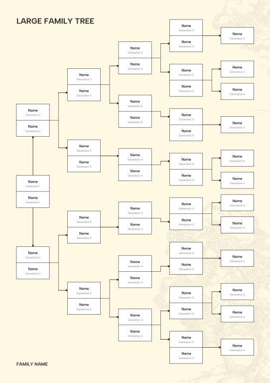 دانلود نمودار Large Family Tree Template 2 دانلود نمودار Large Family Tree Template